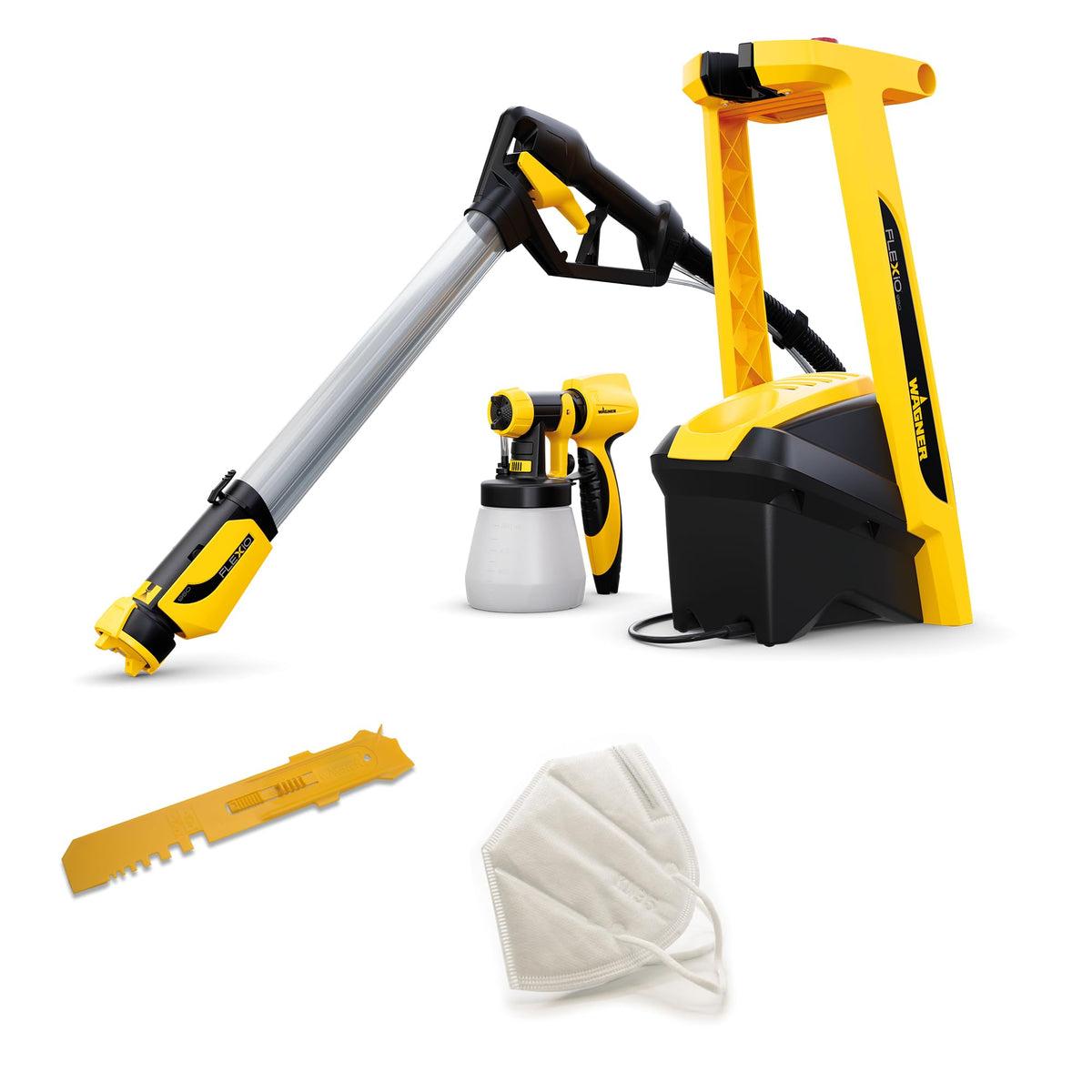 Pistolet à peinture W 950 FLEXiO 630 W réservoir 800 ml tuyau 3,5 m avec lance de pulvérisation 70 cm