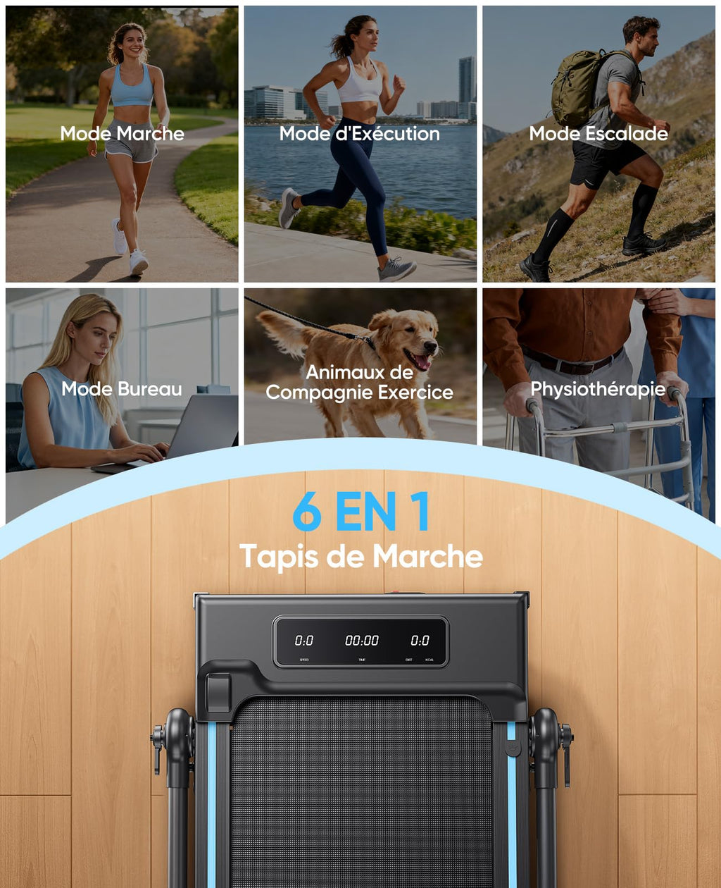 Tapis de Course Pliable Rm02 3 HP 12 km/h Inclinaison 12% 6 Modes Bureau Amovible Bluetooth LED RGB Charge 150 kg