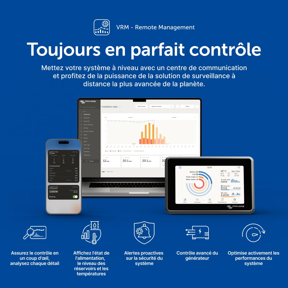 Contrôleur de charge solaire SmartSolar MPPT 100/50 SCC110050210 100 V 50 A 12/24 V avec Bluetooth