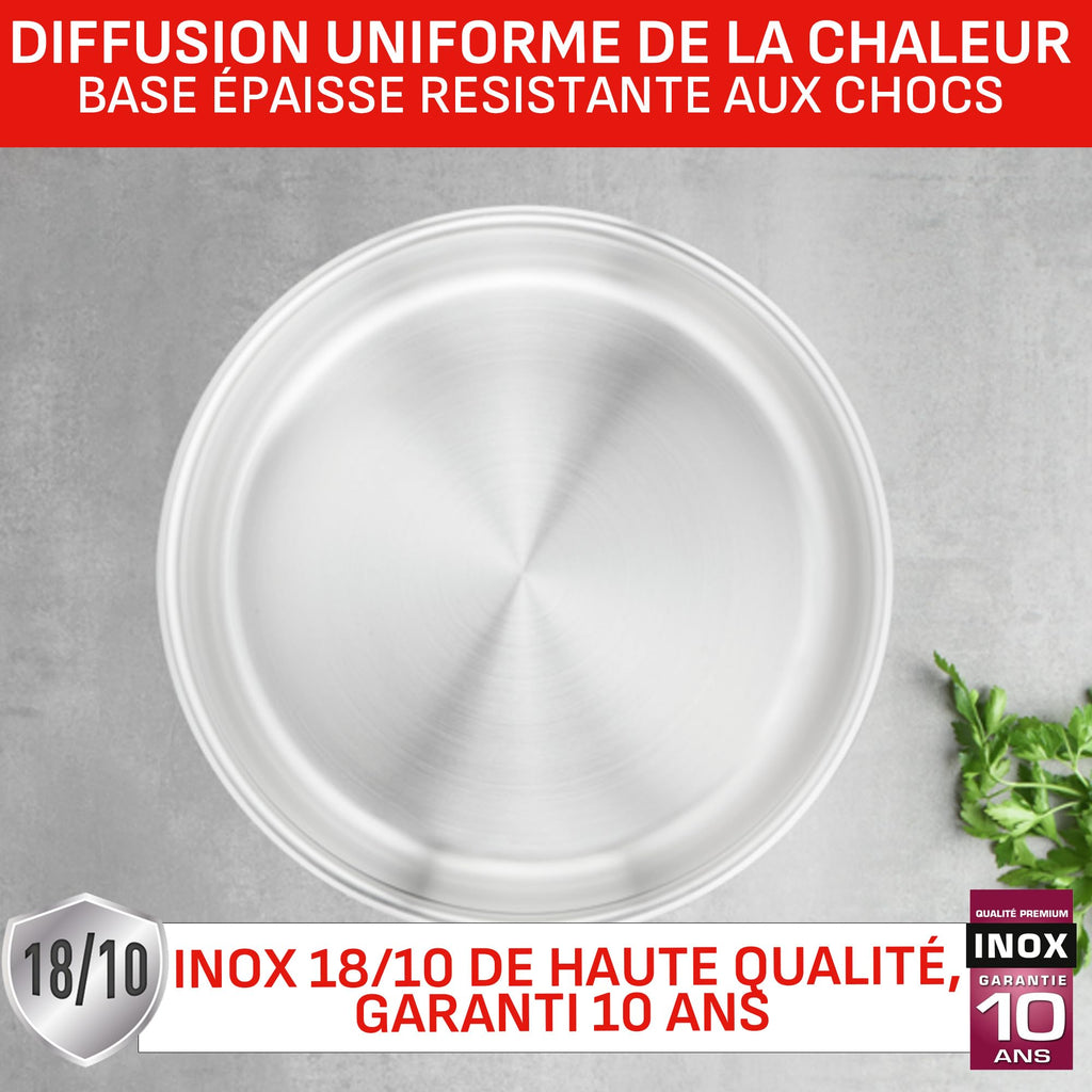 Batterie de cuisine Ingenio L897SK04 20 pièces acier inoxydable antiadhésif induction avec poignées amovibles et couvercles