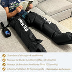 Bottes de pressothérapie pour jambes FT-082A-M taille M 4 chambres 8 niveaux de compression 50 à 120 mmHg écran LCD