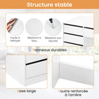Bureau d'Ordinateur avec Rangement SCD0229 120 x 55 x 75 cm 5 Tiroirs MDF Charge 50 kg Plateau 120 cm Blanc