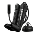 Bottes de pressothérapie jambes complètes 6 modes 9 niveaux télécommande avec écran minuteur nylon noir sac de transport