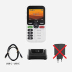 Téléphone Portable 4G Leva X10 Senior Touche d'Assistance GPS 4 Contacts Pré-Enregistrés SMS Blanc