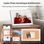 Calendrier numérique mural 15,6 pouces tactile WiFi organisateur familial synchronisation Google iCloud Outlook tableau de récompense enfant