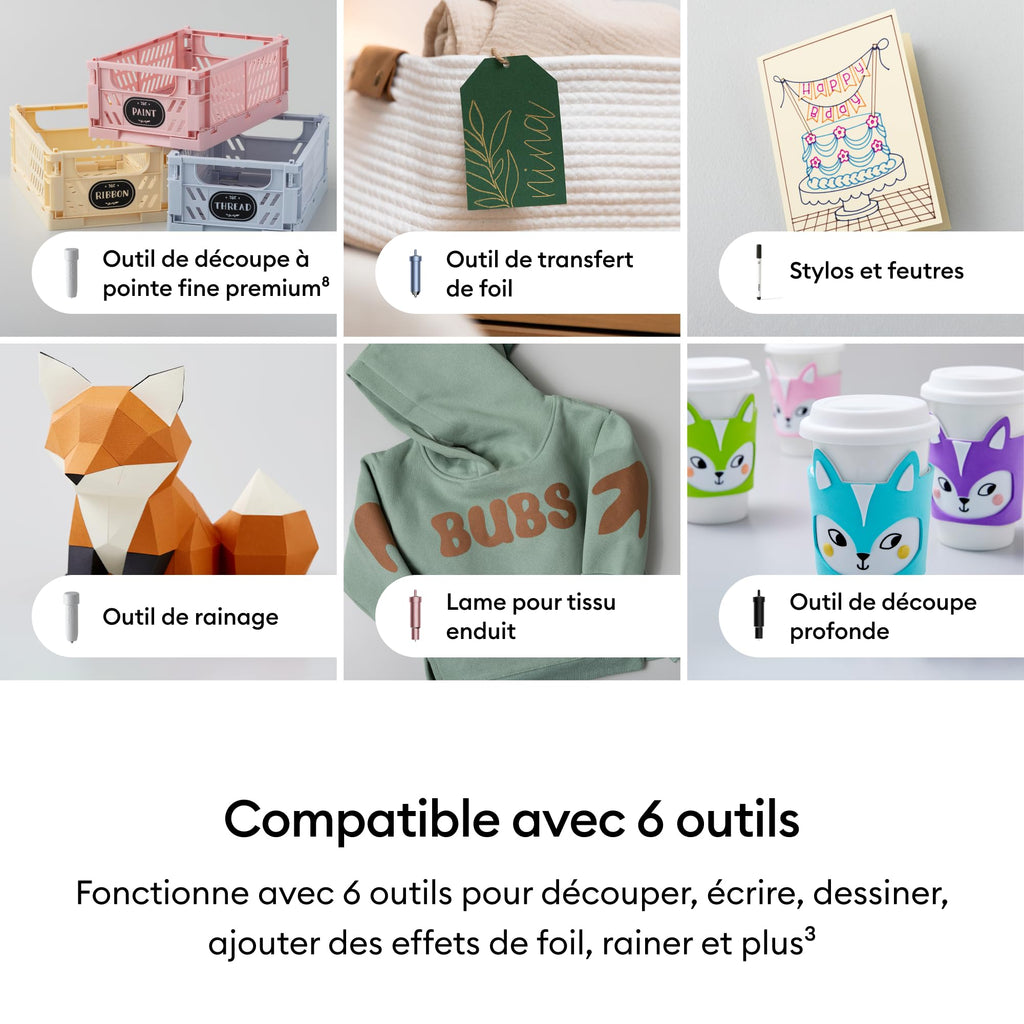 Machine de découpe Explore 5 8003088 Pack avec matériaux 30,5 cm Découpe 100 matériaux Smart Vinyl Smart Iron-On Presse à chaud