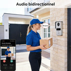 Visiophone Connecté 2 Fils 1080p Écran Tactile 7 Pouces Caméra 140° Vision Nocturne Wi-Fi Déverrouillage RFID 5 Badges