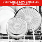 Batterie de cuisine Ingenio L897SK04 20 pièces acier inoxydable antiadhésif induction avec poignées amovibles et couvercles
