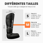 Bottes de pressothérapie jambes complètes 6 modes 9 niveaux télécommande avec écran minuteur nylon noir sac de transport
