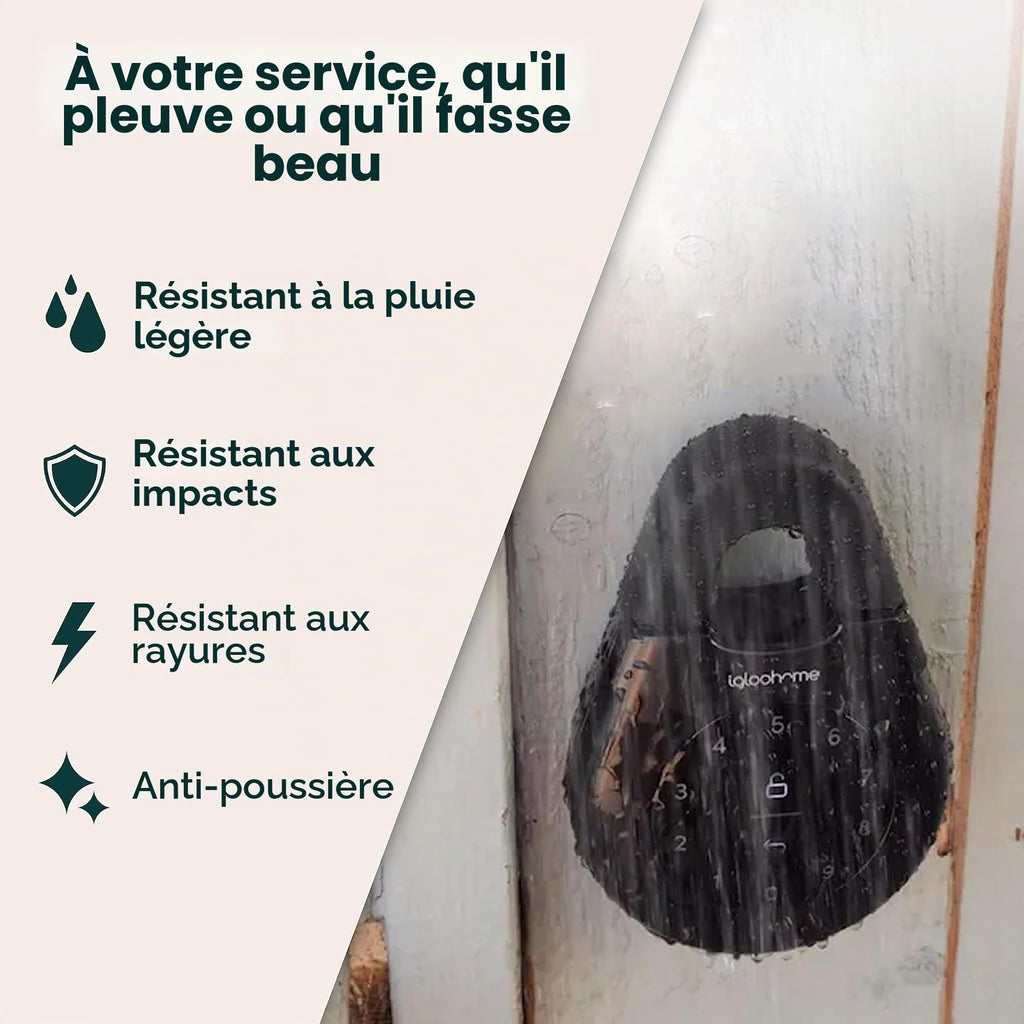 Boîte à clés connectée Keybox 3 avec codes PIN et Bluetooth IP67 acier allié fixation murale ou porte 11,4 x 11,6 x 3,8 cm