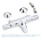 Mitigeur thermostatique bain douche Grohtherm 800 34569000 1/2 montage mural chromé 2 poignées débit 20 l/min