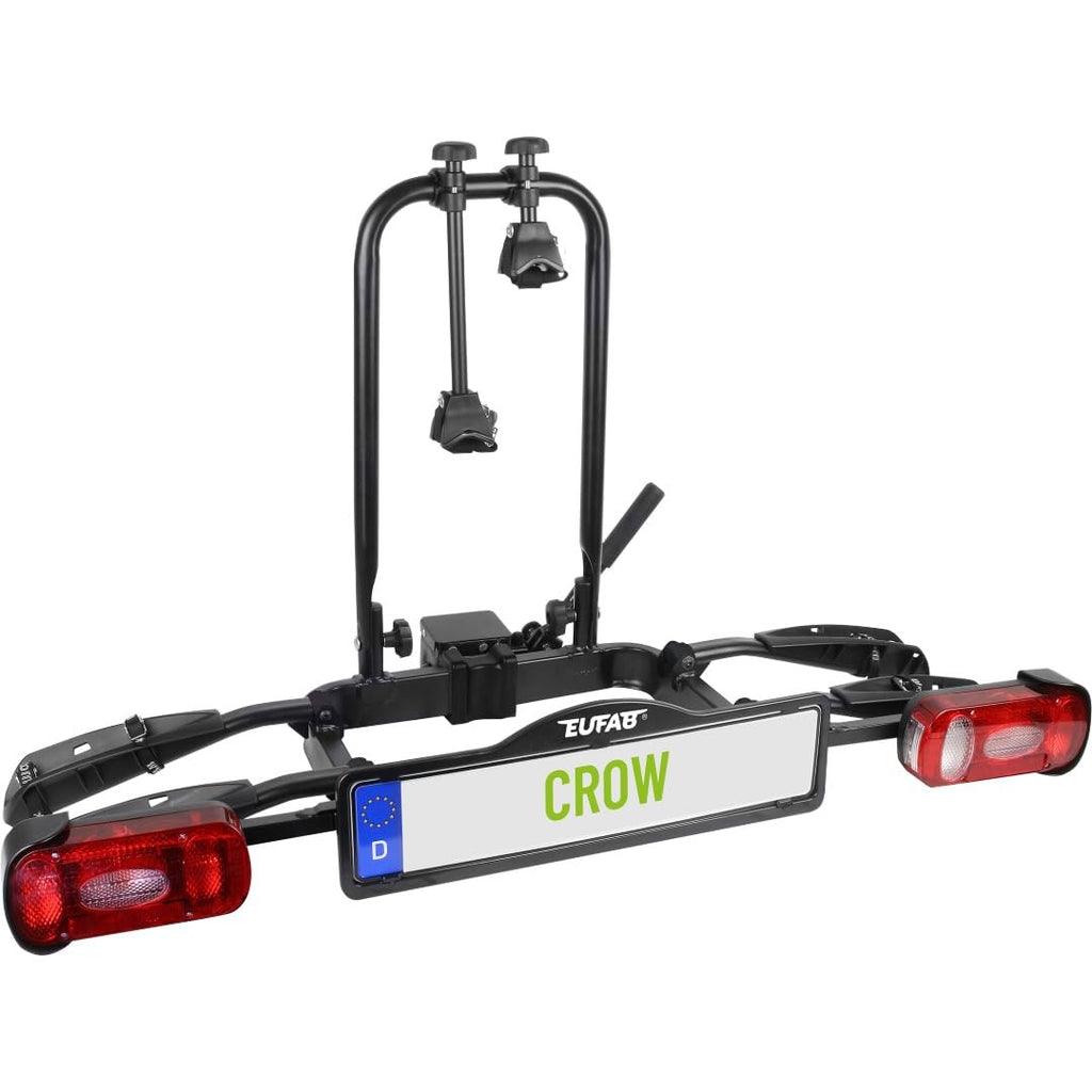 Porte-Vélos Attelage 11563 pour Vélo Électrique Pliable 50 kg Easy Snap Empattement 126 cm Rails 18 cm Acier Noir