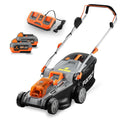 Tondeuse à gazon sans fil FX-E2RM43SET 40 V 43 cm bac de ramassage 40 L hauteur de coupe 25 à 75 mm 2 batteries 20 V