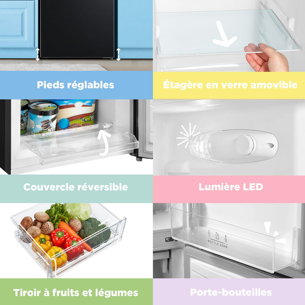 Réfrigérateur congélateur 174 L RCB169DK2(E) 2 portes congélateur bas 115 L réfrigérateur 59 L dégivrage automatique