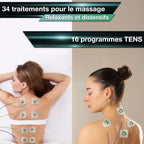 Électrostimulateur musculaire Max 830 TENS EMS Massage 4 canaux 115 programmes 99 niveaux d'intensité 8 électrodes