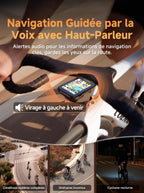 Compteur vélo GPS BSC500 sans fil écran tactile 3,3 pouces navigation cartographique vocale IPX7 autonomie 25 h Bluetooth ANT