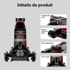 Cric Hydraulique de Sol 3 T 85 à 500 mm Double Pompe Acier Alliage 61 x 26,5 x 15,5 cm 28,78 kg Noir