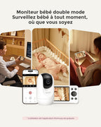 Babyphone caméra BM04-1 écran 5 pouces 1080p Wi-Fi FHSS vision nocturne audio bidirectionnel détection des pleurs et mouvements
