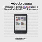 Liseuse eBook couleur Clara Colour E Ink Kaleido 3 6 pouces 16 Go étanche IPX8 mode sombre livres audio