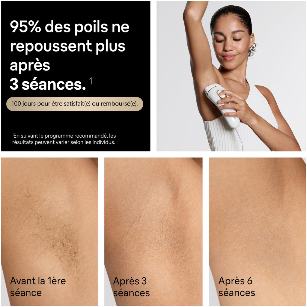 Épilateur à Lumière Pulsée PL5321 Silk·expert Pro 5 240 V 3 Têtes Pochette Rasoir Venus Blanc et Or