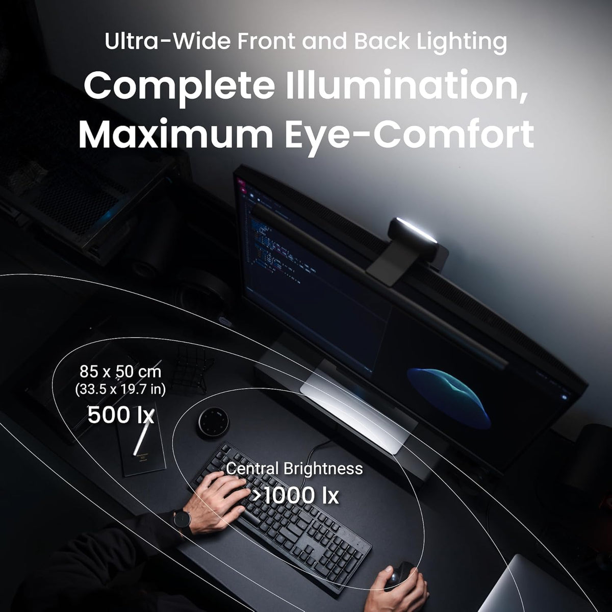 Lampe de bureau LED ScreenBar Halo 2 éclairage avant arrière 5 W 5 V réglable Bluetooth télécommande sans fil dimmable