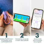 Sonde de rééducation périnéale Care+ double capteur biofeedback connecté exercices Kegel application post-partum