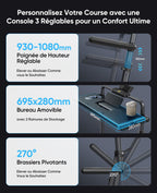 Tapis de Course Pliable Rm02 3 HP 12 km/h Inclinaison 12% 6 Modes Bureau Amovible Bluetooth LED RGB Charge 150 kg
