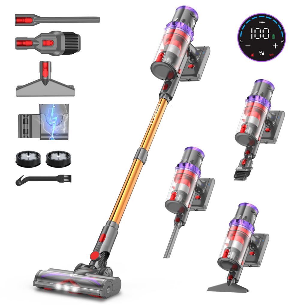 Aspirateur balai sans fil SU7 580 W 55 kPa 29,6 V autonomie 75 min bac 1,3 L avec brosse anti-enchevêtrement
