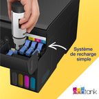 Imprimante multifonction à réservoirs d'encre ET-2870 Wi-Fi A4 impression copie numérisation 1200 dpi 33 ppm monochrome 15 ppm couleur
