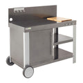 Desserte de Jardin Nova 110 Premium WT018T Acier 122 x 65 x 105 cm 2 Étagères 1 Tiroir Roulettes 50 kg Plancha Barbecue