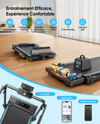 Tapis de Course Pliable Rm02 3 HP 12 km/h Inclinaison 12% 6 Modes Bureau Amovible Bluetooth LED RGB Charge 150 kg