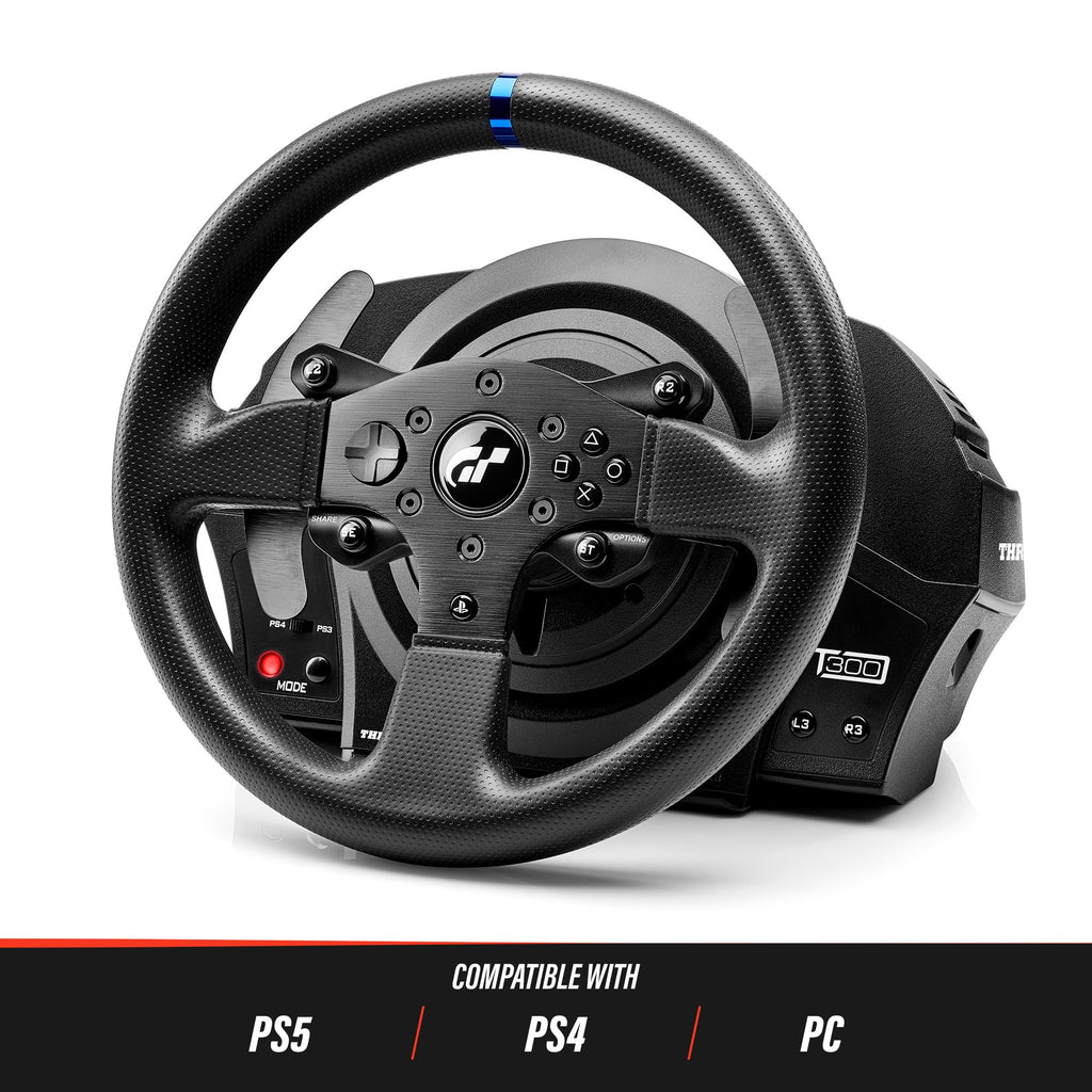 Volant de course à retour de force T300 RS GT pour PS5 PS4 et PC avec pédalier 3 pédales USB moteur brushless 16 bits