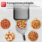 Four à pizza électrique Pizzaliano 2200 W 450 °C 20 L pierre à pizza pelle à pizza 37 cm 6 programmes écran LED