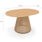 Table à manger ronde extensible Carmen 110-150 cm 4-8 places plateau en mélamine pied en bois et cadre métal