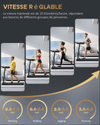 Tapis de course pliable électrique 10 km/h Lf-x2dc 2,0 CV silencieux charge 100 kg 12 programmes pour maison et bureau