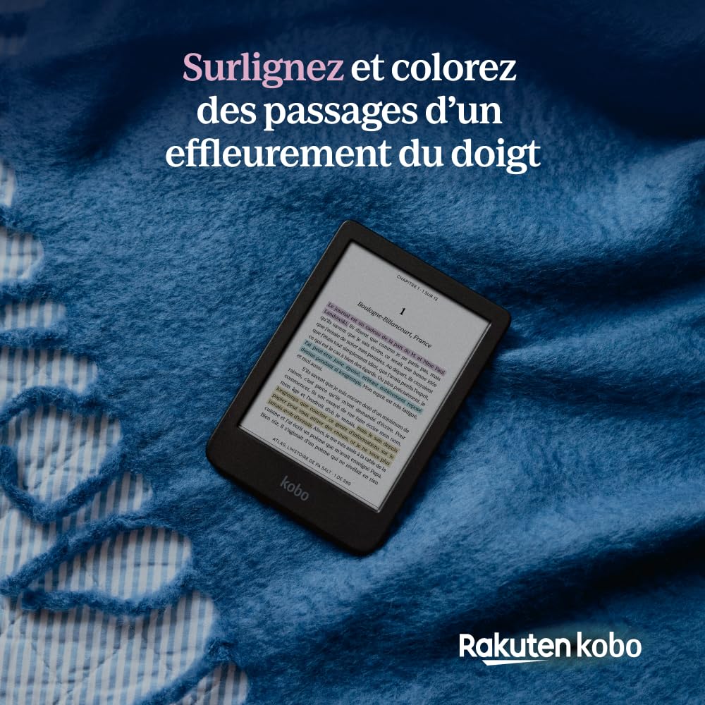 Liseuse eBook couleur Clara Colour E Ink Kaleido 3 6 pouces 16 Go étanche IPX8 mode sombre livres audio