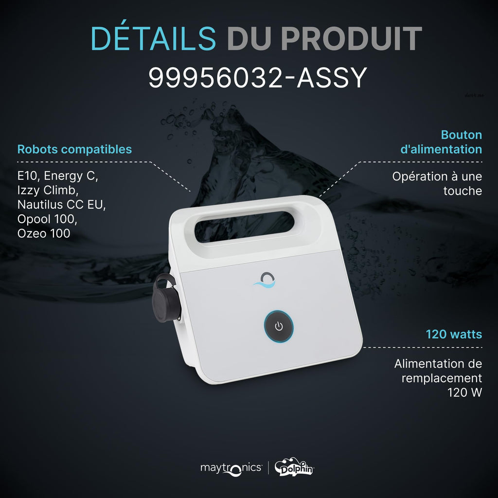 Pièce détachée d'origine alimentation robot basique 99956032-ASSY 120 W 230 V compatible E10 Energy C Izzy Climb