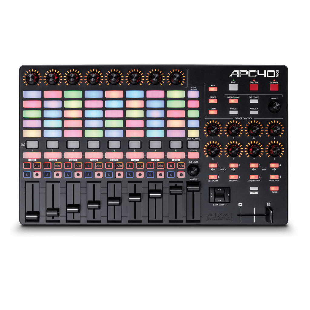 Contrôleur MIDI USB APC40 MKII 40 pads RGB 5 x 8 9 faders 8 molettes crossfader A/B Ableton Live Mac PC