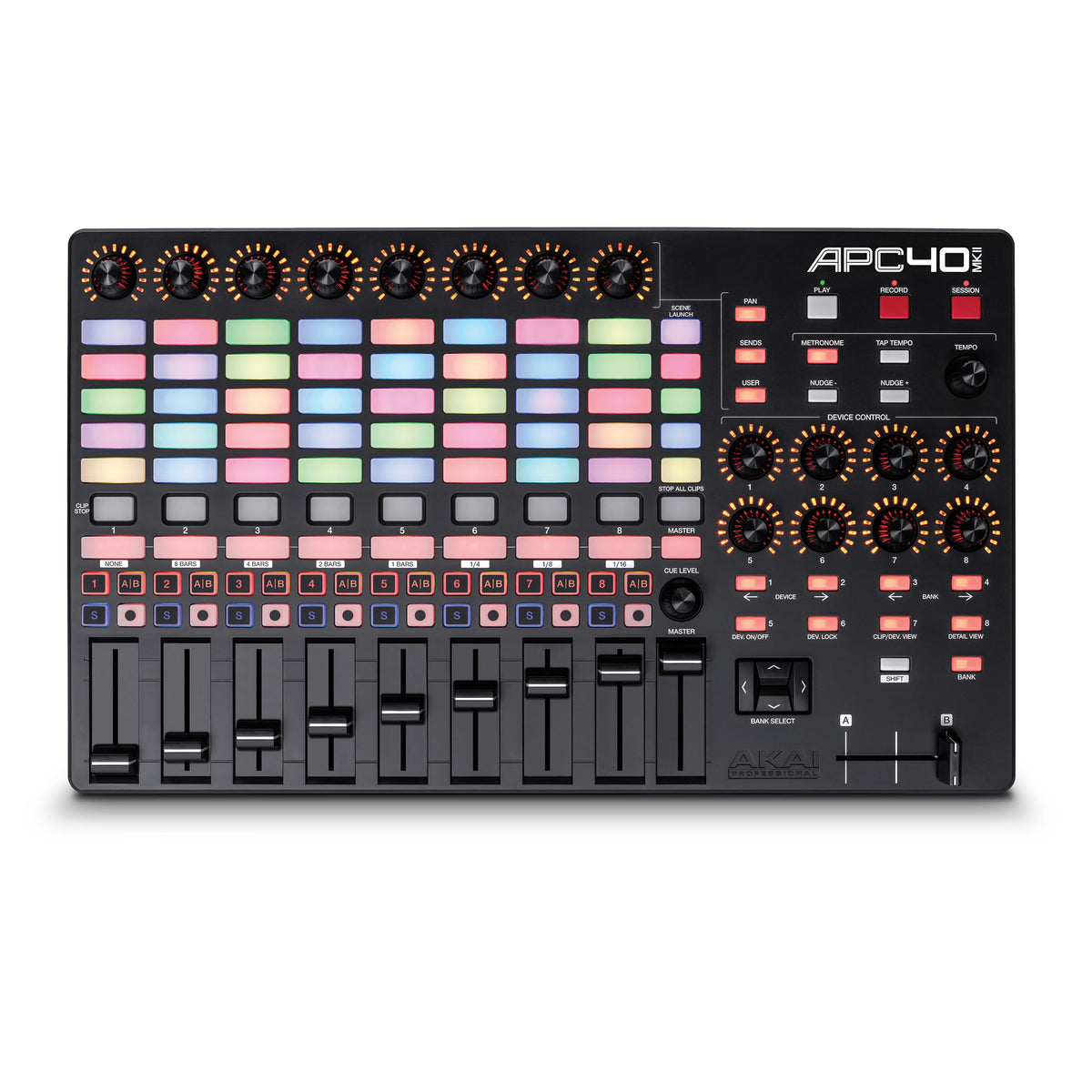 Contrôleur MIDI USB APC40 MKII 40 pads RGB 5 x 8 9 faders 8 molettes crossfader A/B Ableton Live Mac PC