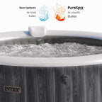 Spa gonflable Pure Spa Baltik 28440NP 4 places 795 L 140 jets 220 V PVC rond gris 196 x 196 x 71 cm filtration 1,7 m³/h