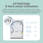 Lave-Linge Frontal CFE12EW80/W 8 kg Classe Énergétique A 1400 tr/min Moteur Inverter 15 Programmes Vapeur Blanc