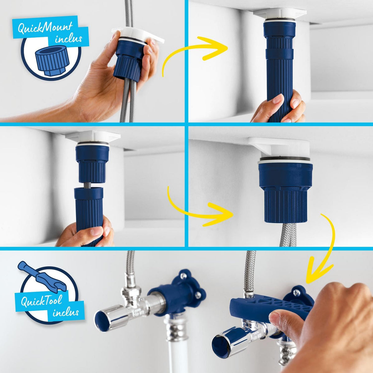 Mitigeur de cuisine Get 30361000 2 jets douchette extractible bec orientable à 360° montage monotrou finition chromée