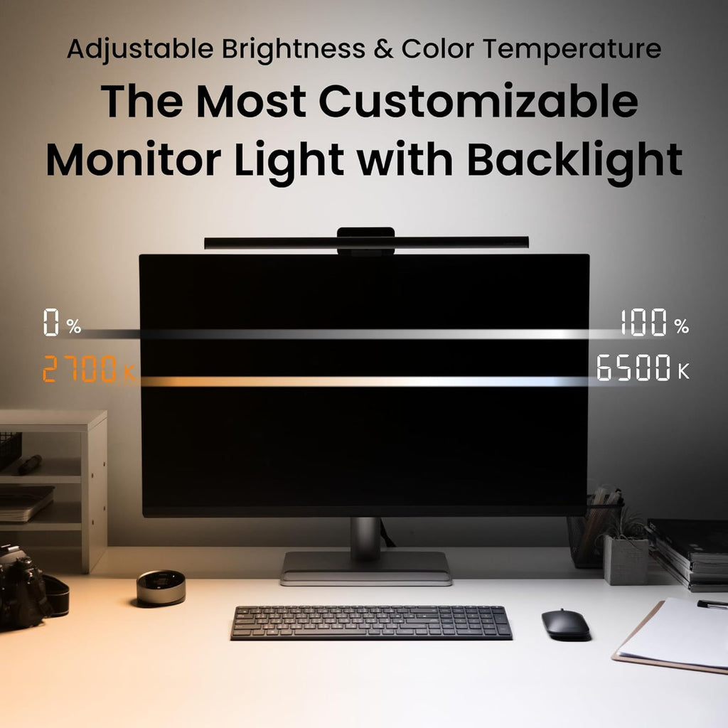 Lampe de bureau LED ScreenBar Halo 2 éclairage avant arrière 5 W 5 V réglable Bluetooth télécommande sans fil dimmable