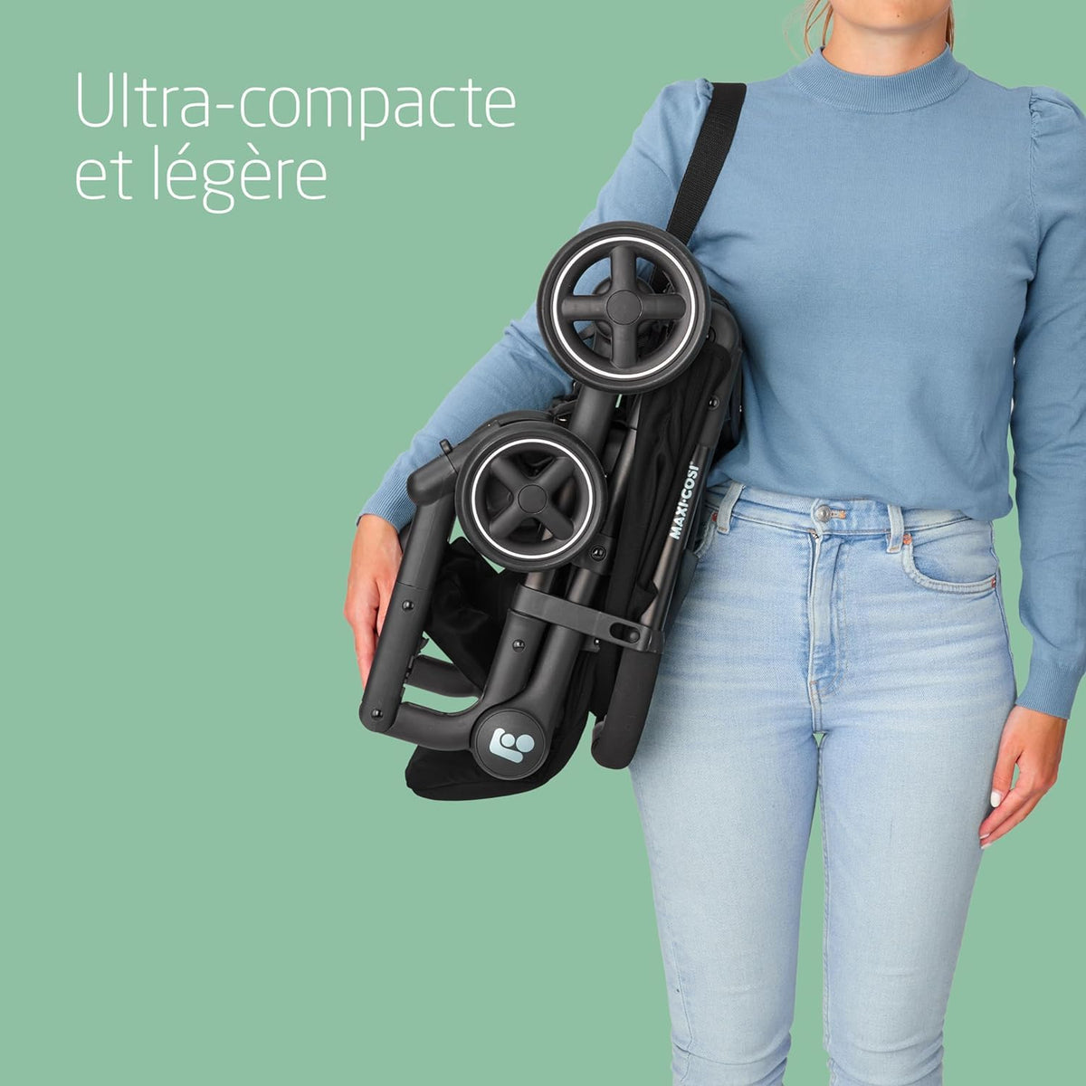 Poussette canne compacte pliable Lara² 0 à 4 ans 0 à 22 kg 3 positions d'inclinaison pliage automatique harnais 5 points 2 paniers