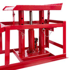 Lot de 2 rampes d'accès avec cric hydraulique 2 T hauteur réglable 290 à 375 mm largeur de pneu jusqu'à 257 mm