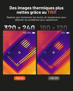 Caméra thermique infrarouge TC004 Mini-N TISR 320 × 240 25 Hz -20 à 550 °C Wi-Fi 8 Go analyse PC 5 palettes