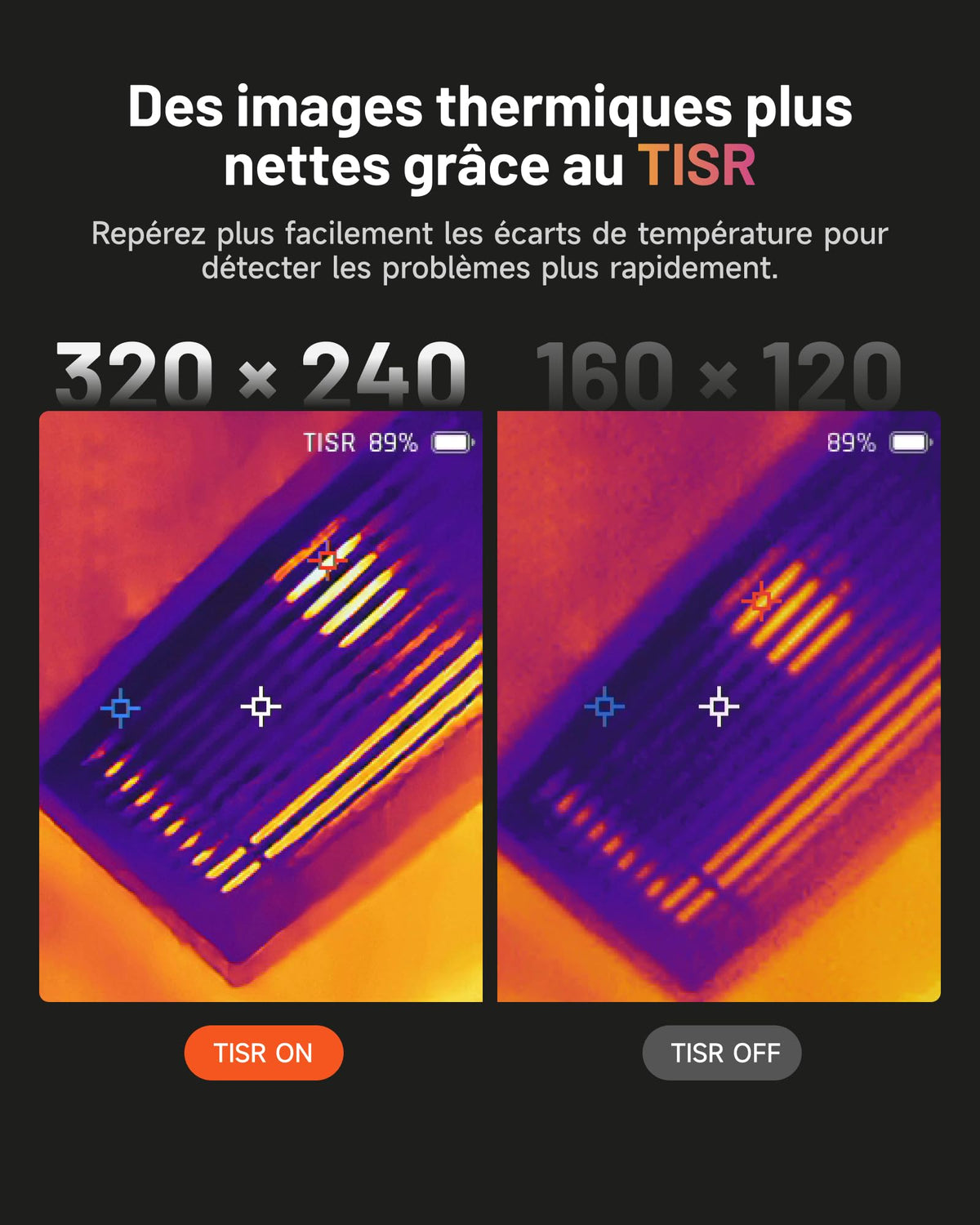 Caméra thermique infrarouge TC004 Mini-N TISR 320 × 240 25 Hz -20 à 550 °C Wi-Fi 8 Go analyse PC 5 palettes