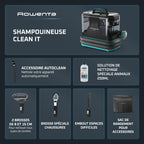Shampouineuse textile détacheur de taches Clean It Animal 2,3 L aspiration 13 kPa avec têtes de nettoyage interchangeables
