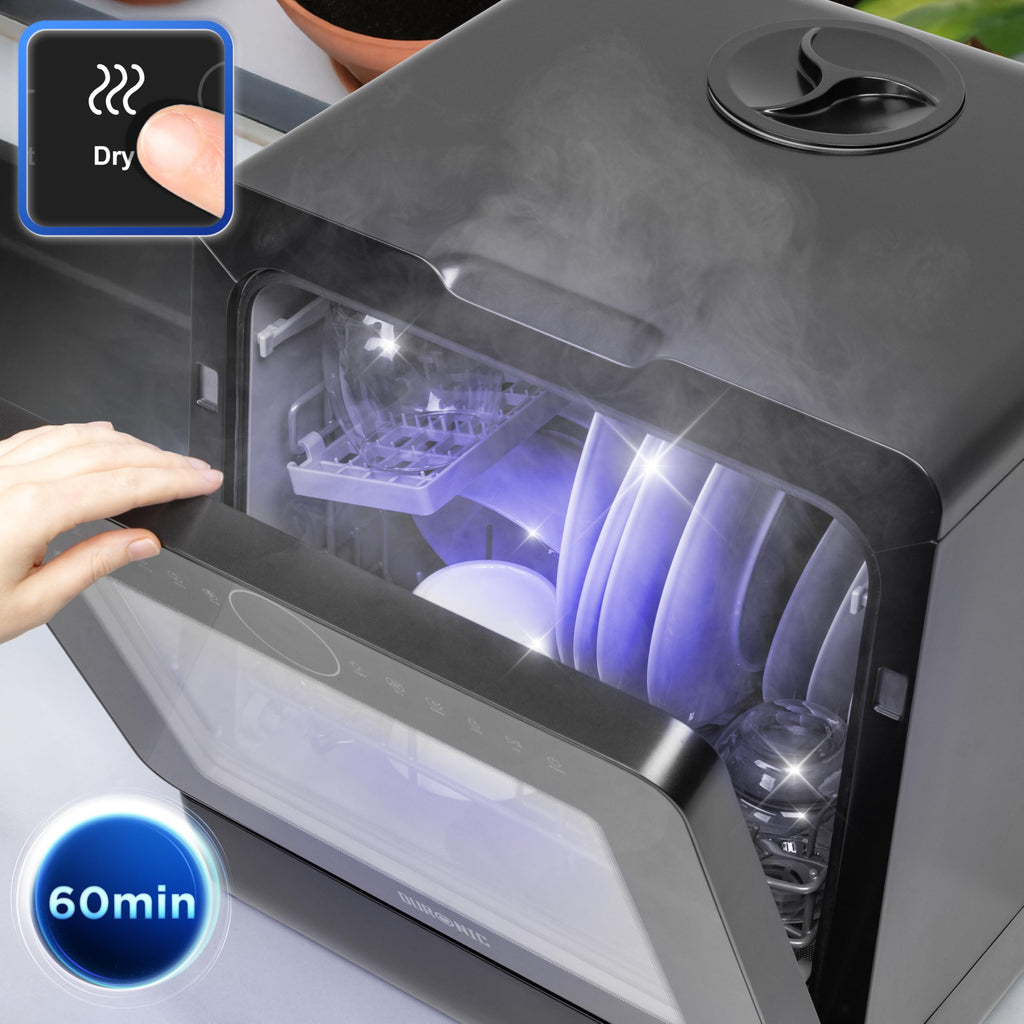 Lave-vaisselle de comptoir DW5 BK 950 W capacité 5 L 7 programmes écran tactile séchage PTC 48 x 51 x 45,8 cm