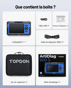 Valise diagnostic automobile OBD2 AD600S 4 systèmes écran 5 pouces Android 11 9 réinitialisations huile frein SAS BMS ABS DPF TPMS